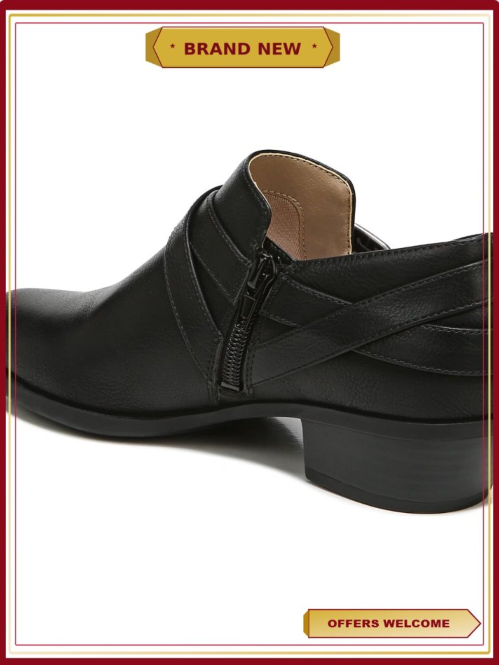 LifeStride Women's Adley Ankle Booties with Faux Leather Upper, Slip-On Style, - Picture 8 of 8